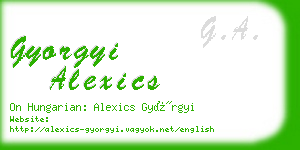 gyorgyi alexics business card